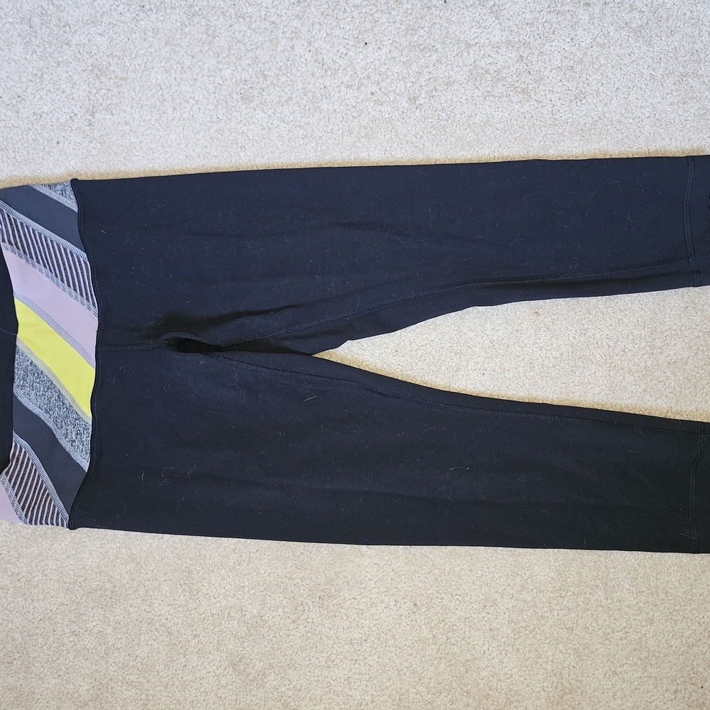 Black Leggings with Colorful Waistband